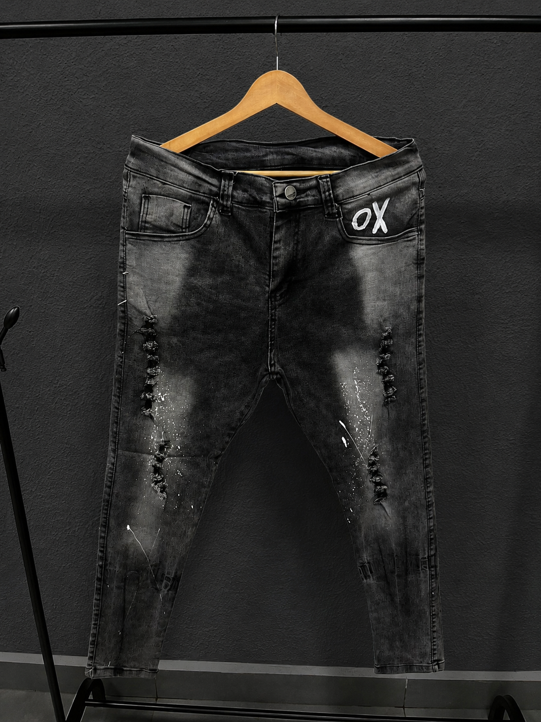 CALÇA JOGADOR COM PINGOS DE TINTA 